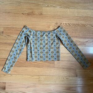 Zara Geometric Crop Off-the-Shoulder Top